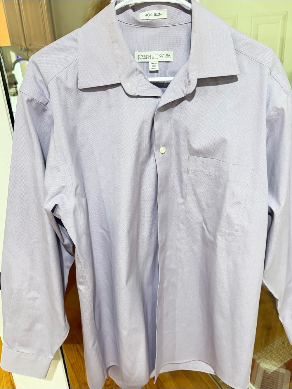 Joseph & Feiss Light Lavender Dress Shirt Size Neck 15.5 32/33
